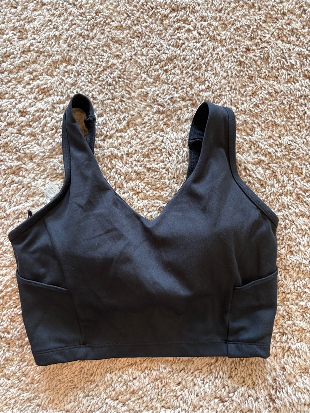 Black cropped sports bra top